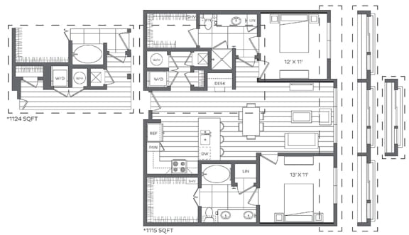 2E Floor Plan at Platt Park by Windsor, Denver, 80210