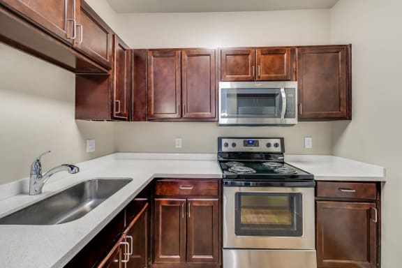 Fully-Equipped Kitchen With Stainless Steel Appliances at Pavona Apartments, San Jose, California