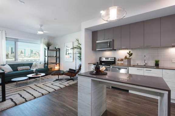 Living Room off Kitchen at Mission Bay by Windsor, San Francisco, CA, 94158