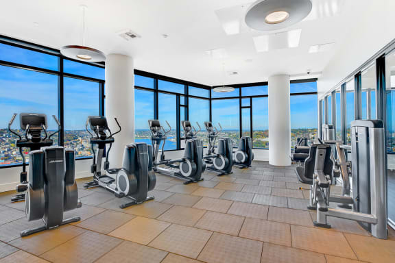 Cardio and Strength Equipment in the Fitness Center at Cirrus, Seattle, Washington