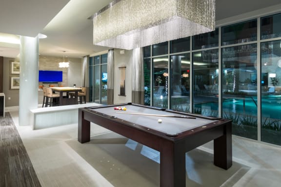 Billiards Table In Game Room at Windsor at West University, Houston, 77005