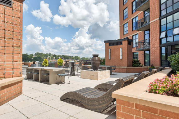 Outdoor grilling stations on terrace at IO Piazza by Windsor, Arlington, 22206