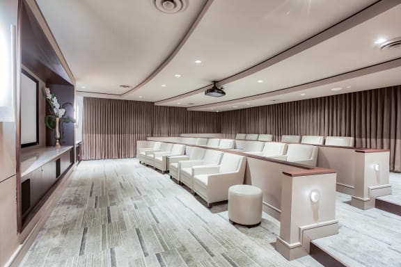 Private Movie Theater with Stadium Seating at Windsor at Cambridge Park, Massachusetts, 02140