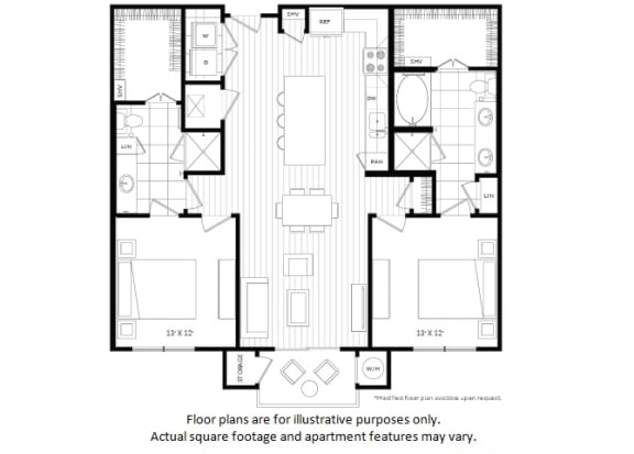 B2 floor plan B2 floor plan at Windsor Oak Hill, Austin, Texas