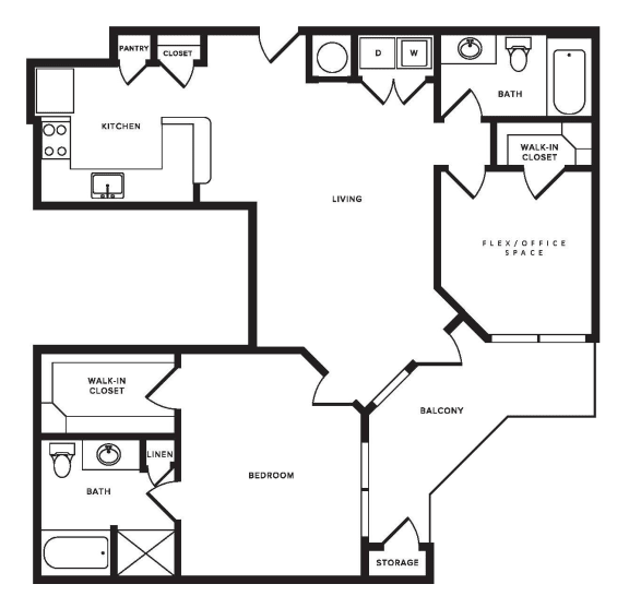 B2 floor plan at Windsor Shepherd, Texas, 77007