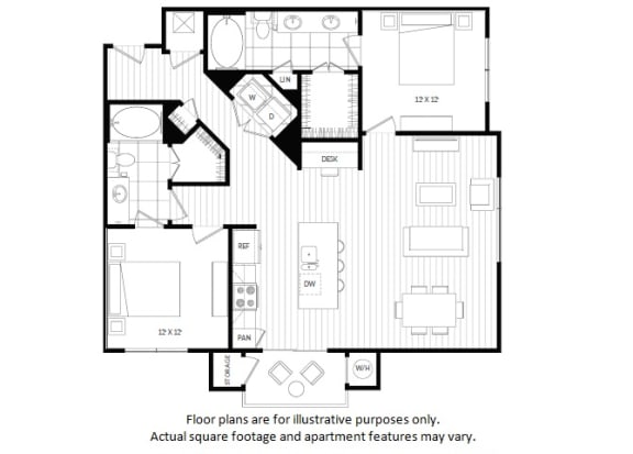 B3 floor plan B3 floor plan at Windsor Oak Hill, Texas, 78735