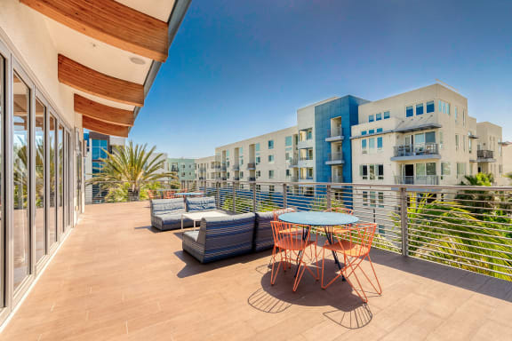Rooftop lounge with sun deck at Boardwalk by Windsor, Huntington Beach, CA, 92647