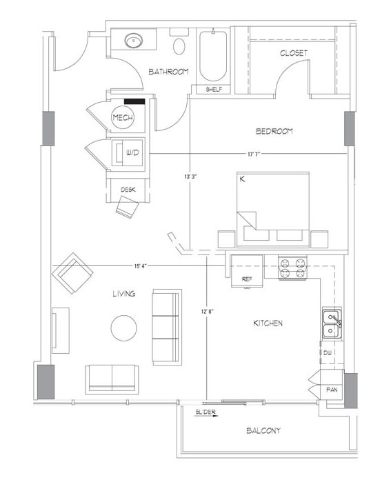 Floorplan at Glass House by Windsor