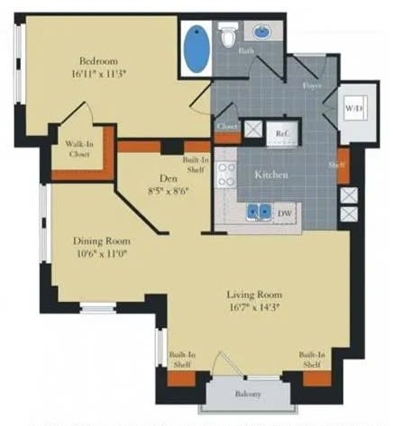 Floorplan at Halstead Tower by Windsor, 4380 King Street, VA 22302