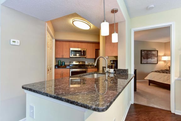 Windsor Oak Creek modern kitchen and granite counter in Fairfax VA