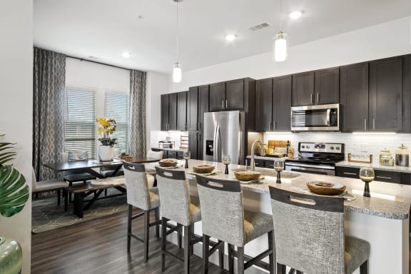Dining Area and Kitchen at Windsor Lakeyard District, an apartment community in North Dallas