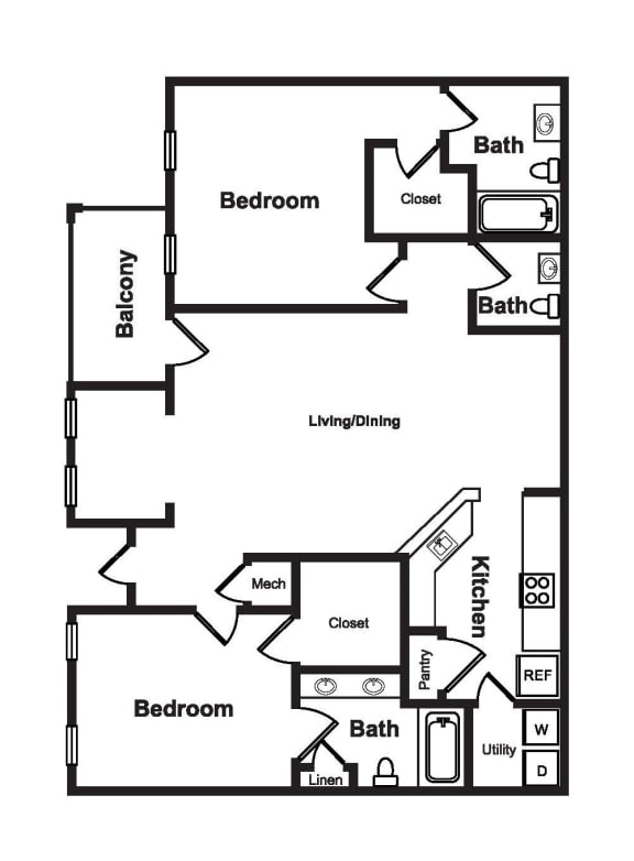 B1 Web floor plan at Windsor Johns Creek, Johns Creek, GA
