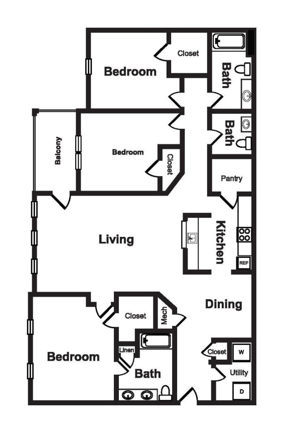 C1 Web floor plan at Windsor Johns Creek, GA, 30022