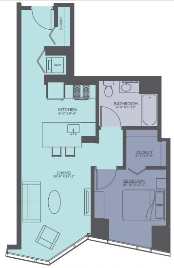 Floor Plan at Moment, Chicago, IL 60611