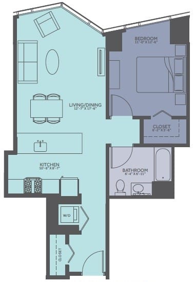 Floor Plan at Moment, Chicago, IL 60611
