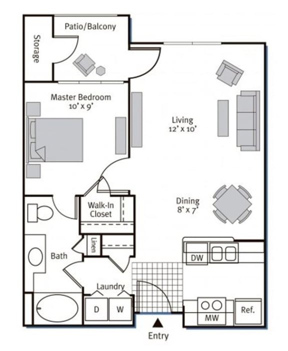 Floorplan at Pavona Apartments, 760 N. 7th Street, San Jose, CA, 95112