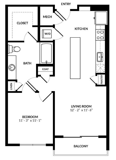 A1 floor plan at Windsor Preston, 7950 Preston Road, 75024