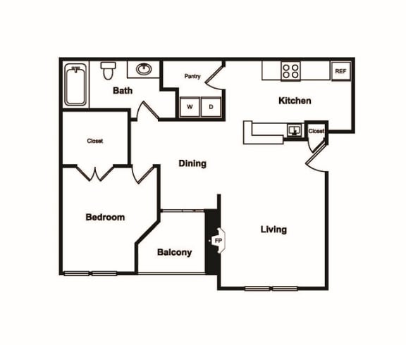 A2 Floor Plan at Windsor on White Rock Lake, Dallas, Texas