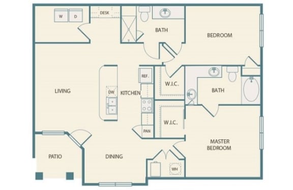 B9 2d Floor Plan, Retreat at the Flatirons, Broomfield, CO 80020