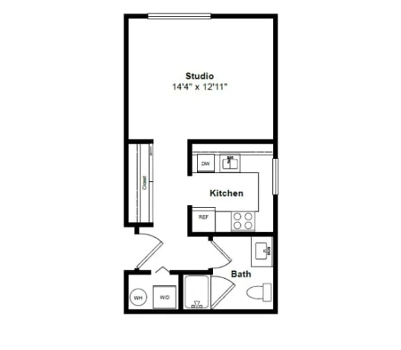 Belize Studio 2d Floor Plan at Tera Apartments Kirkland, WA