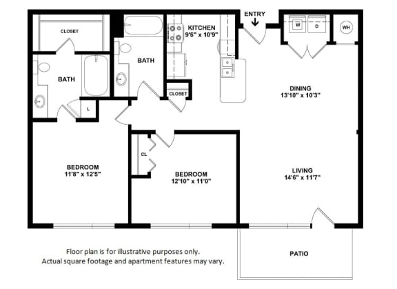 2x2_5A_1013sf floor plan at The District, Denver, Colorado