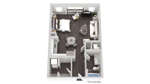1 Bed 1 Bath Floor Plan at The Encore by Windsor, Atlanta, GA