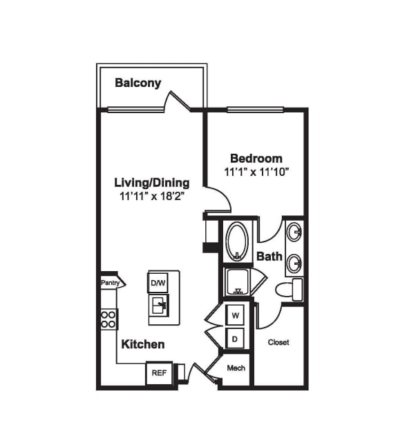 A7 web floor plan at Windsor Fitzhugh, 4926 Mission Avenue, Dallas