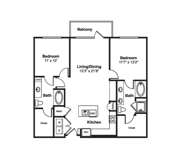 B5 web floor plan at Windsor Fitzhugh, Dallas, Texas