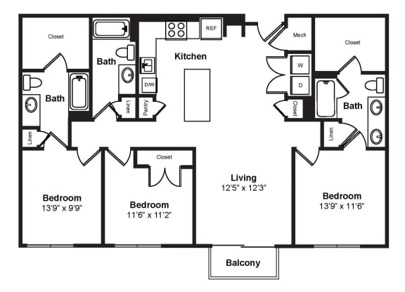 C2 floor plan at Windsor Preston, TX, 75024