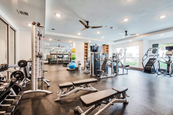 Fitness center at Windsor Shepherd, TX, 77007