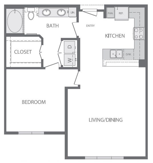 A3 Floorplan at Windsor at West University, 2630 Bissonnet Street, Houston, 77005