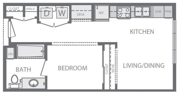 S1 Floorplan at Windsor at West University, 2630 Bissonnet Street, Houston, 77005