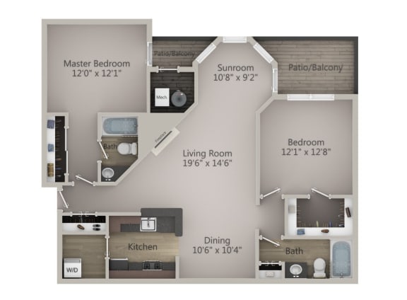 B4 Floor Plan at Windsor Kingstowne,  6050 Edgeware Ln. Alexandria, VA 22315