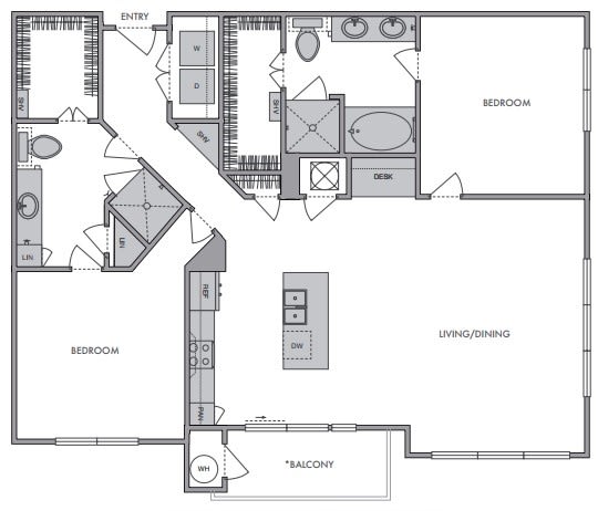 B3 Floor Plan at Windsor Lantana Hills, Austin, TX 78735