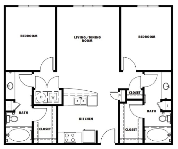 B1 floor plan at Windsor Metro West, Texas, 75024