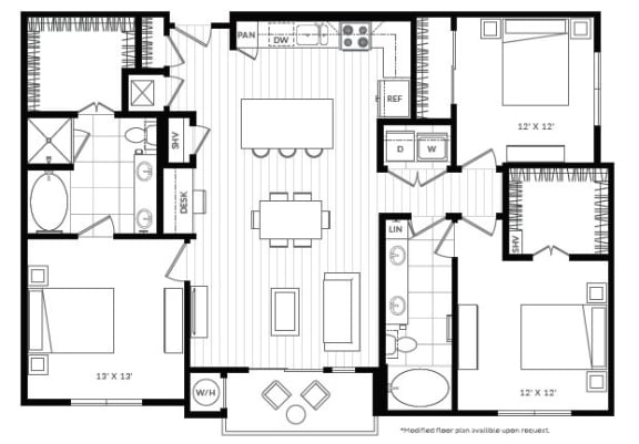 C1 floor plan at Windsor Oak Hill, Austin, TX