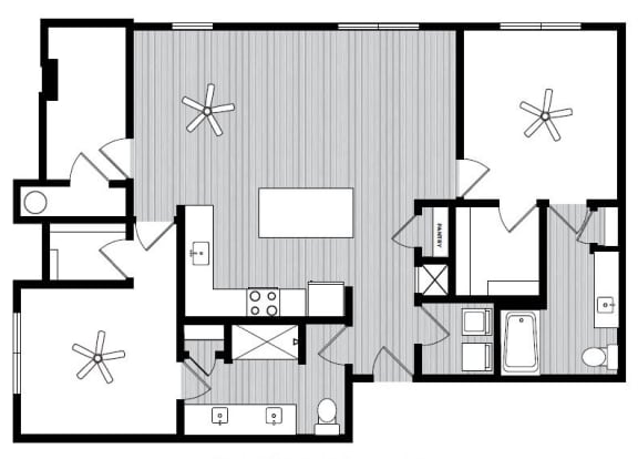 B3 Floor Plans at Windsor Republic Place, Austin, 78727