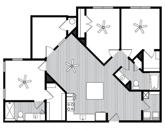 C1 Floor Plans at Windsor Republic Place, Austin, 78727