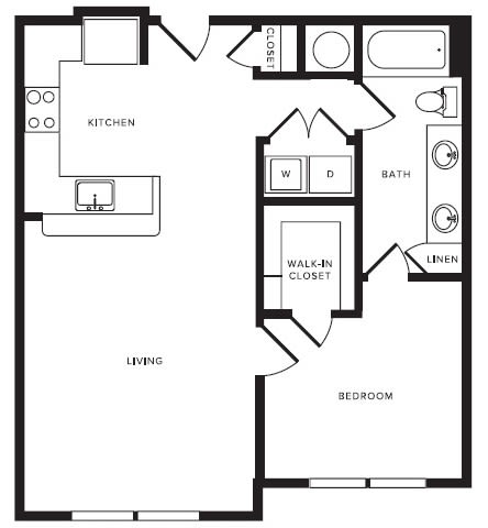 A6 floor plan at Windsor Shepherd, Texas, 77007
