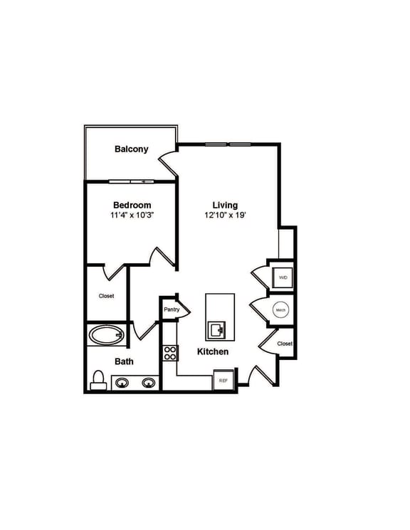 A3 2D Floor Plan at Windsor Sugarloaf, Suwanee, 30024