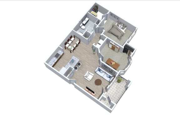 3D Floorplan for Windsor Vinings Apartment's A3 Providence Layout