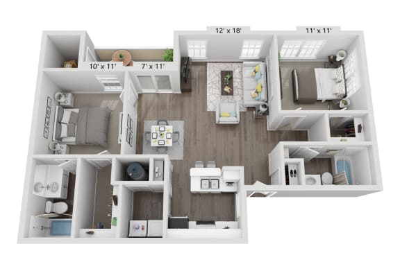 Windsor Westminster - 3D Floorplan - B2 Vertex