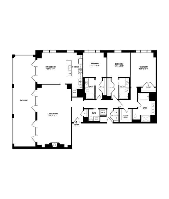 PH4 floor plan PH4 floor plan at The Woodley, Washington, DC 20008