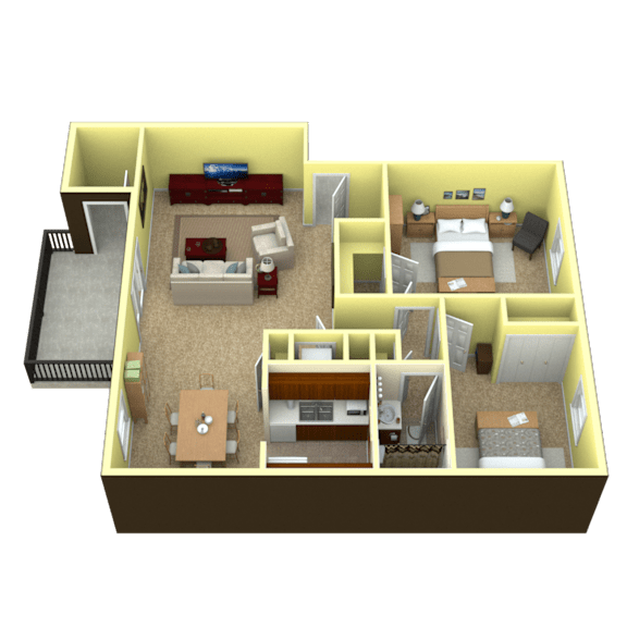 2 Bedroom, 1 Bath