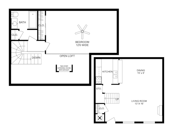 This is a 2D-floor plan showing the space layout with labeled rooms, walls, and dimensions. It includes 1 bedrooms, 1 bathrooms, and approximately 900 Sq. Ft