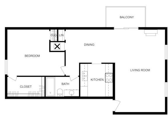 1 Bed | 1 Bath | 740 sq ft