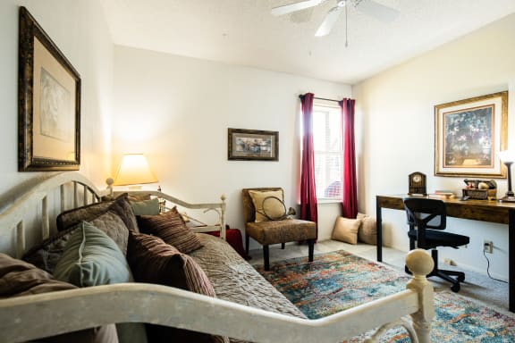 Bedroom/Office in a two-bedroom model unit at The Lakes.
