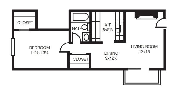 This is a 2D-floor plan showing the space layout with labeled rooms, walls, and dimensions. It includes 1 bedroom/s, 1 bathroom/s, and approximately 654  Sq. Ft