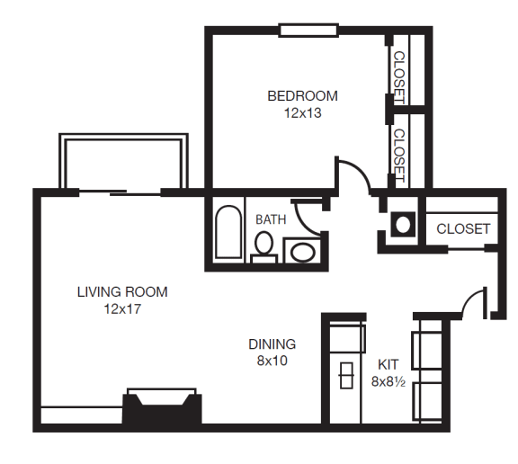 This is a 2D-floor plan showing the space layout with labeled rooms, walls, and dimensions. It includes 1 bedroom/s, 1 bathroom/s, and approximately 725  Sq. Ft