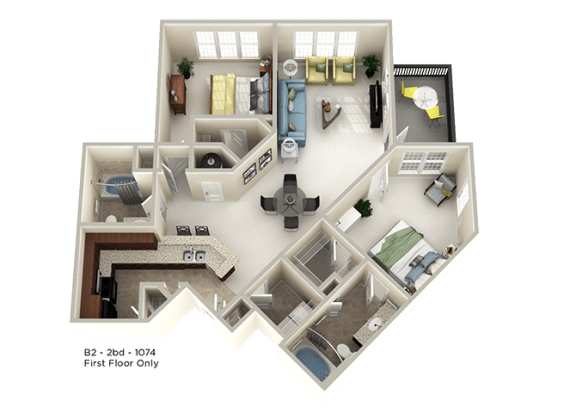 bedroom floor plan an in 3d